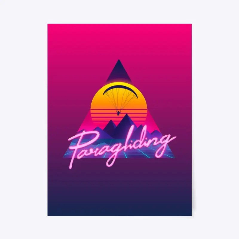 Retro Outrun Paragliding